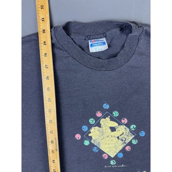 Rare Vintage 80s 90s Use Your Marbles Game Art Gopher Single Stitch Black Shirt - Picture 10 of 10